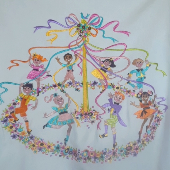 Bob Mackie embroidered white jeans jacket - Picture 2 of 8